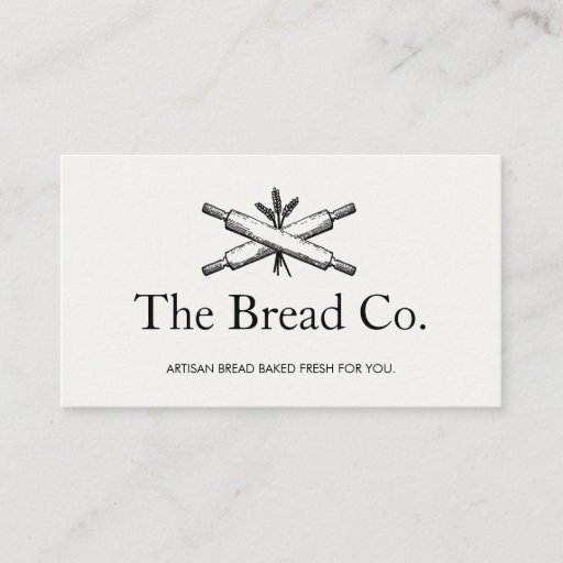 Customizable Bread Baker Bakery Chef Rolling Pins Business Card