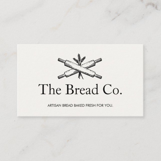 Bread Baker Bakery Chef Rolling Pins Business Card (Front)