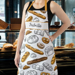 Bread Baker Pattern Personalized With Custom Text Apron<br><div class="desc">A fun apron featuring a pattern of different kinds of bread.  Add a name or custom text to personalize. Perfect for anyone who loves baking or cooking.</div>