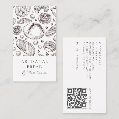 Bread Bakery Baker QR Code Social Media Business Card