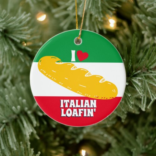 Bread bakery loafing Italian French Christmas Ceramic Ornament