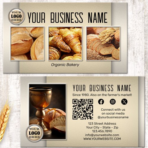 Bread Bakery QR Code Photo Social Media Business Card