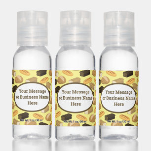 Bread Bakery Restaurant Business Logo Name Message Hand Sanitizer
