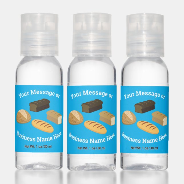 Bread Bakery Restaurant Business Logo Name Message Hand Sanitizer (Set)