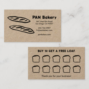 Bread Bakery Sourdough CUSTOM Hand-drawn Rewards  Loyalty Card
