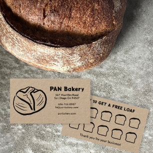 Bread Bakery Sourdough CUSTOM Hand-drawn Rewards  Loyalty Card