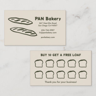 Bread Bakery Sourdough CUSTOM Hand-drawn Rewards Loyalty Card