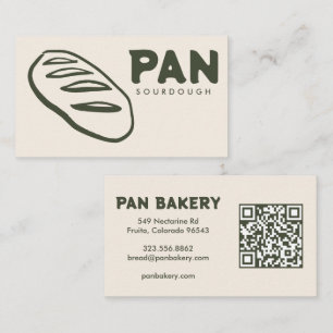 Bread Bakery Sourdough CUSTOM QR Hand-drawn Business Card