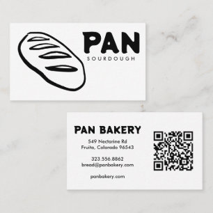 Bread Bakery Sourdough CUSTOM QR Hand-drawn Business Card