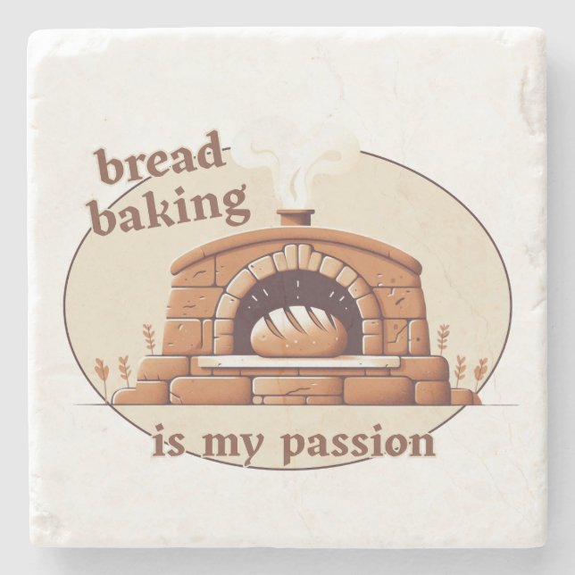 Bread baking is my passion stone coaster (Front)