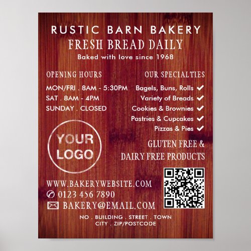 Bread Board Bakers Bakery Store Advertising Poster