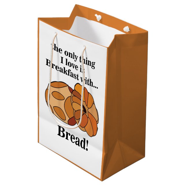 Bread Breakfast Funny Medium Gift Bag (Front Angled)