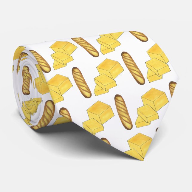Bread Butter Baguette French Bakery Loaf Foodie Neck Tie (Rolled)