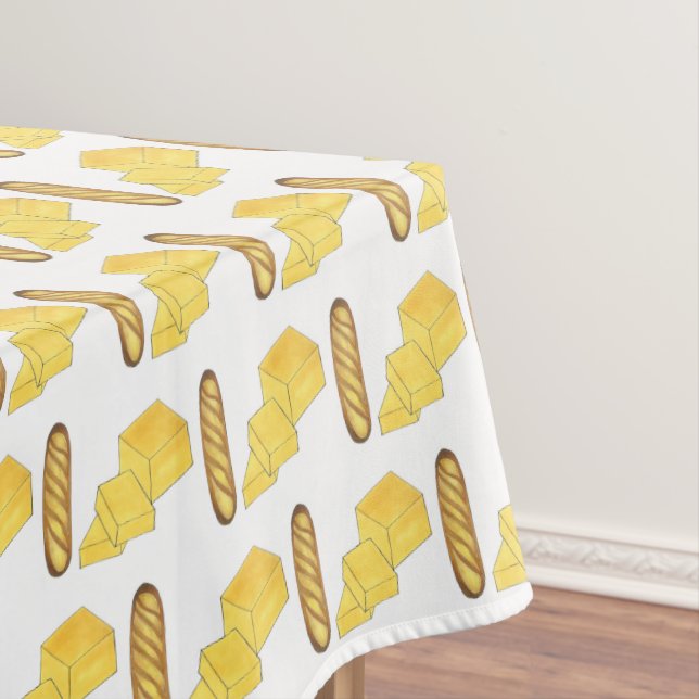 Bread Butter Baguette French Bakery Loaf Foodie Tablecloth (In Situ)