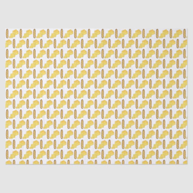 Bread Butter Baguette French Bakery Loaf Foodie Tissue Paper (Front)