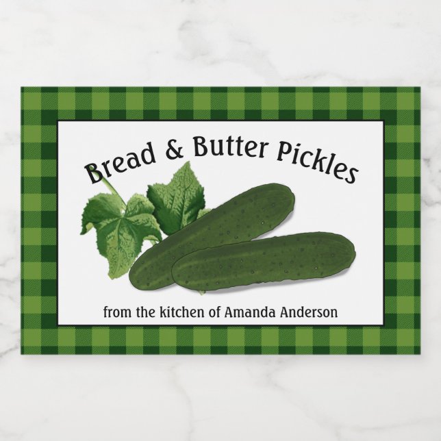 Bread & Butter Pickles Plaid H Food Label (Single Label)