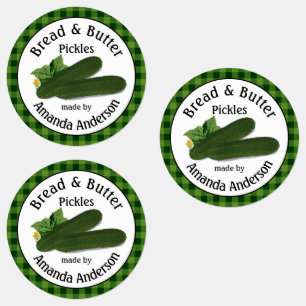 Bread & Butter Pickles Plaid Labels