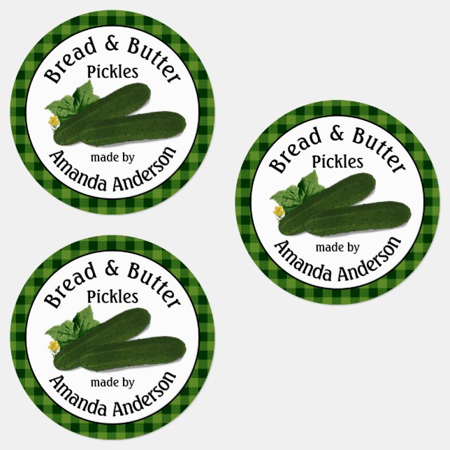 Bread & Butter Pickles Plaid Labels (Group)