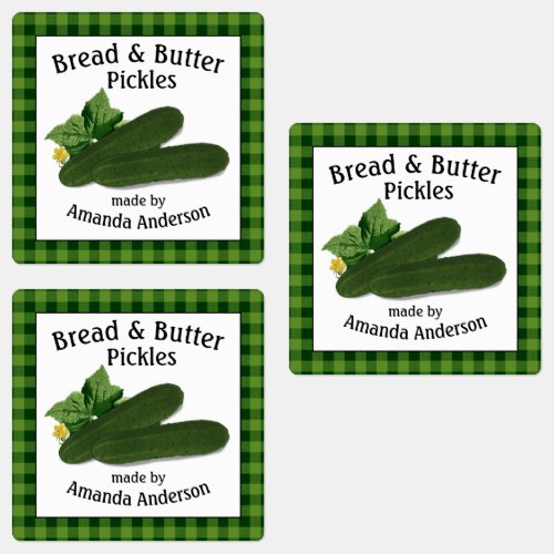 Bread  Butter Pickles Plaid S Food Label
