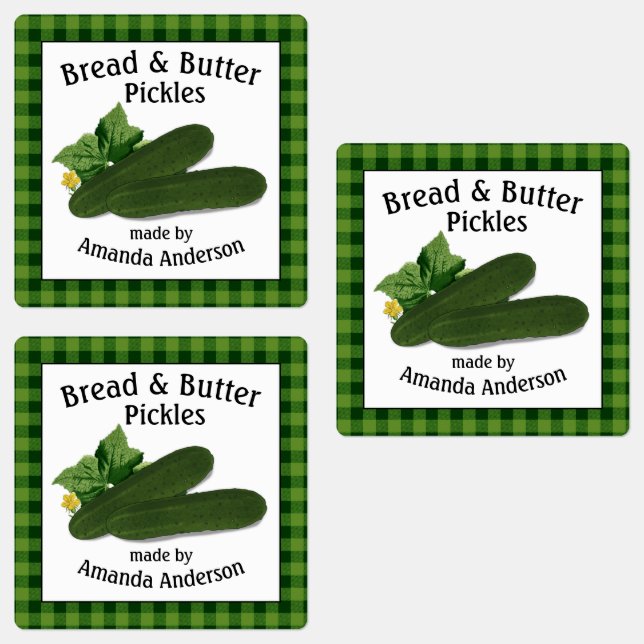 Bread & Butter Pickles Plaid S Food Label (Group)