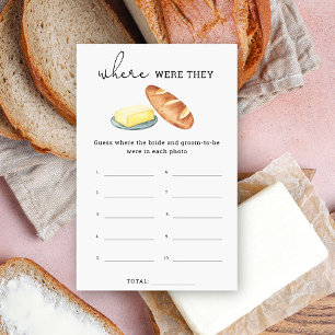 Bread & Butter, Where were they bridal shower game