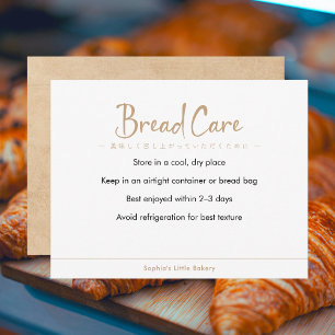 Bread Care Instructions Kraft Typography Thank You Card