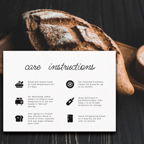 Bread Care Minimalist Flat Thank You Card