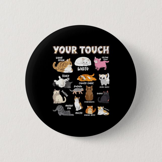 Bread Cats Variety Punny Cartoon Kitty Design  Button (Front)