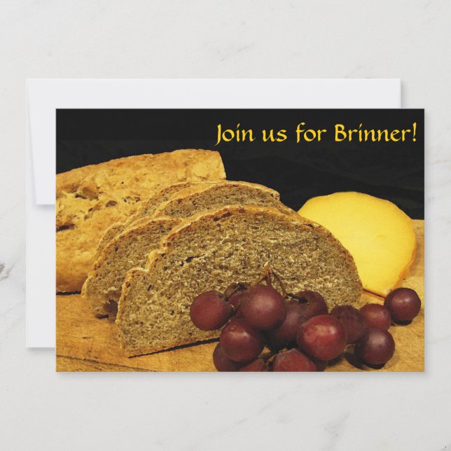 Bread, Cheese and Grapes Brinner Invitation (Front)