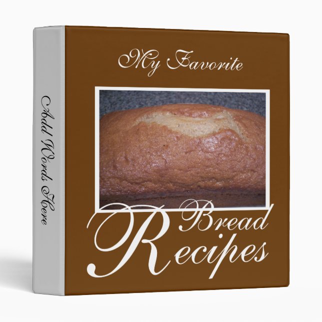 Bread Cookbook 3 Ring Binder (Front/Spine)