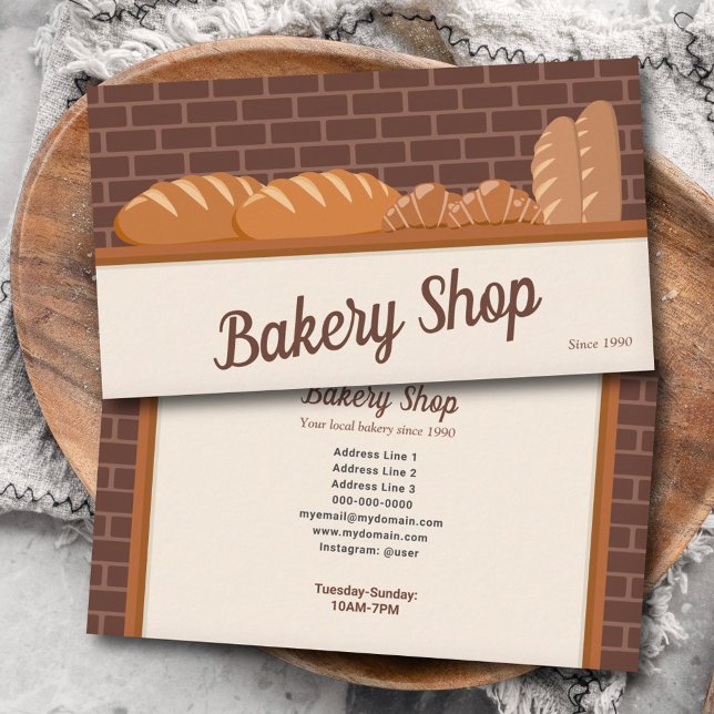 Bread & Croissant - Bakery Shop Business Card (Bread & Croissant - Bakery Shop Business Card)