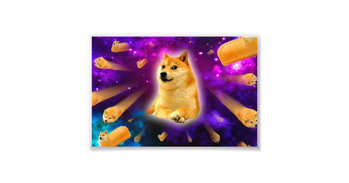 bread - doge - shibe - space - wow doge photo print | Zazzle