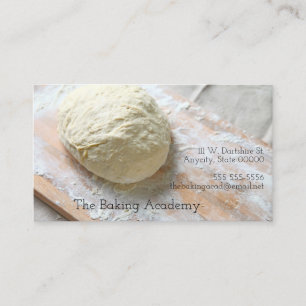 Bread dough on cutting board business card