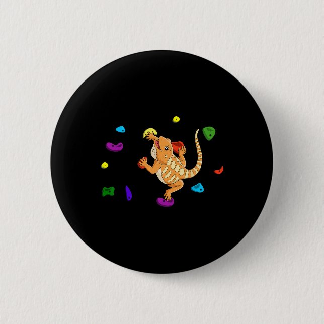 Bread Dragon Climbing Funny Sport Player Animal Lo Button (Front)