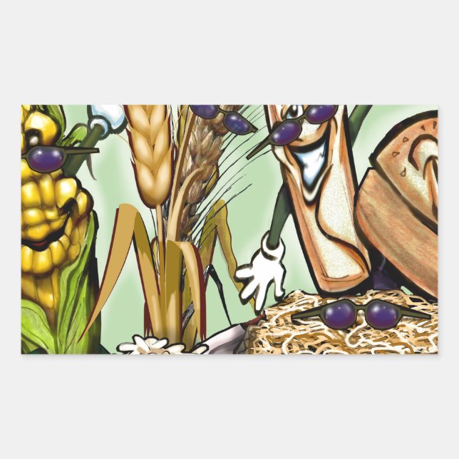Bread Grain Food Group Rectangular Sticker (Front)