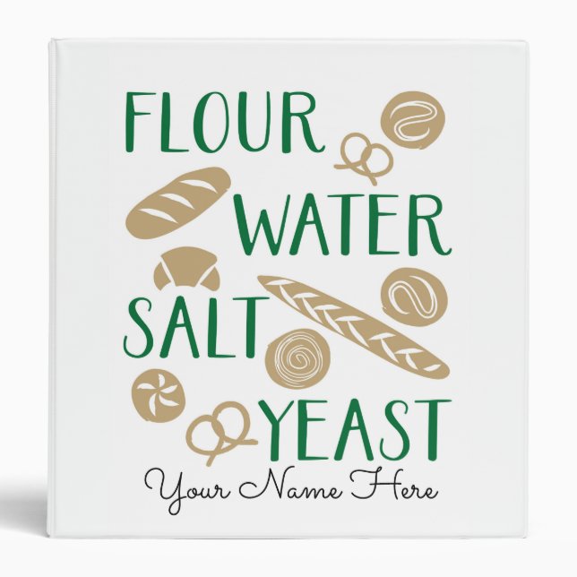 Bread Ingredients Baking 3 Ring Binder (Front)