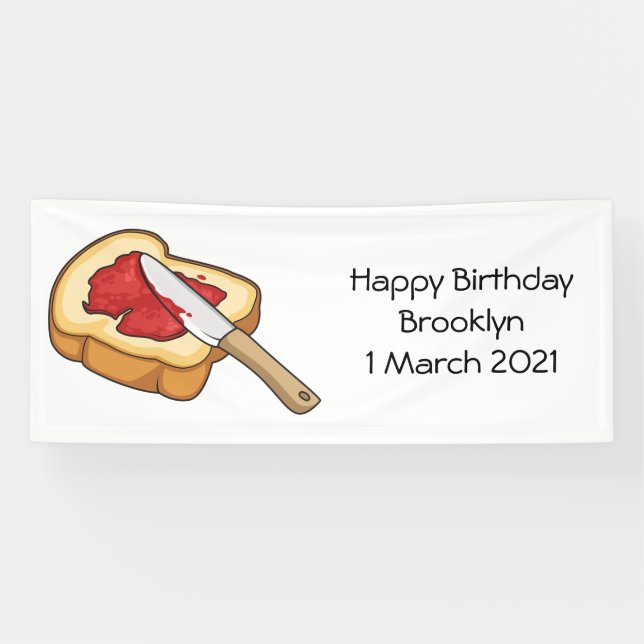 Bread & jam cartoon illustration banner (Horizontal)