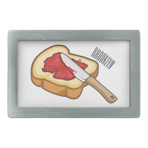 Bread & jam cartoon illustration belt buckle