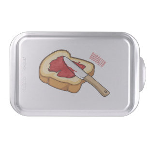 Bread & jam cartoon illustration cake pan