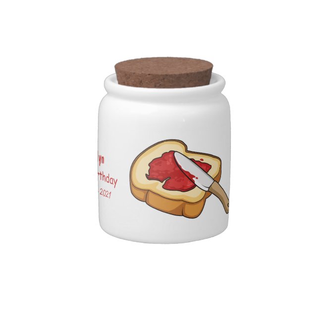 Bread & jam cartoon illustration  candy jar (Right)