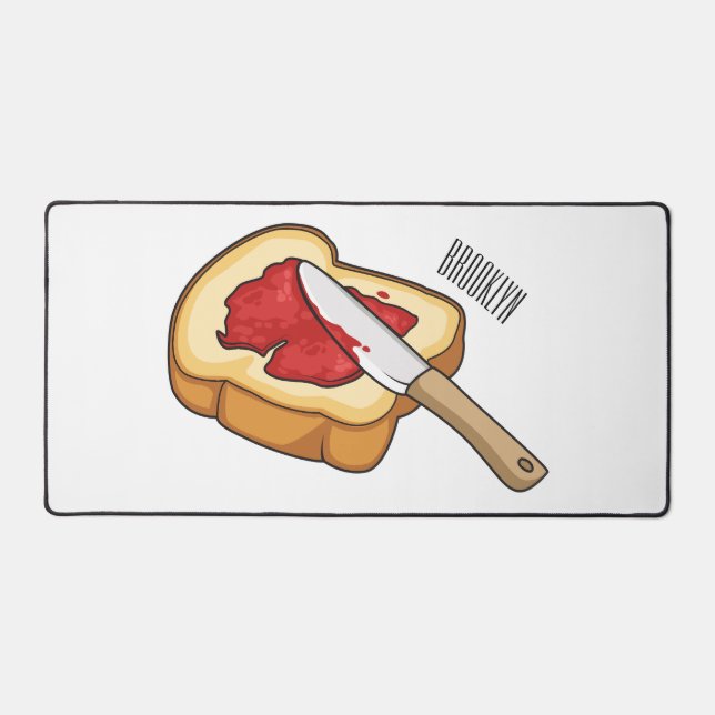 Bread & jam cartoon illustration  desk mat (Front)