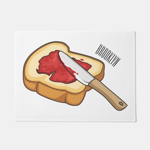 Bread  jam cartoon illustration doormat