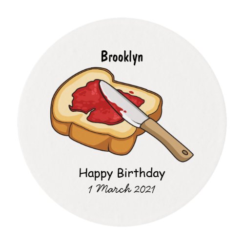 Bread  jam cartoon illustration edible frosting rounds