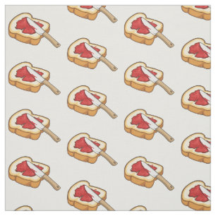 Bread & jam cartoon illustration fabric