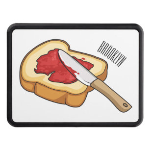 Bread & jam cartoon illustration hitch cover
