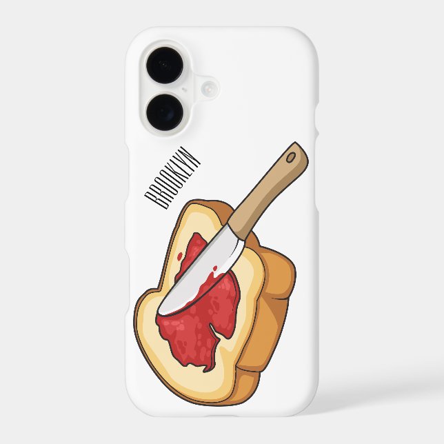 Bread & jam cartoon illustration  iphone case (Back)