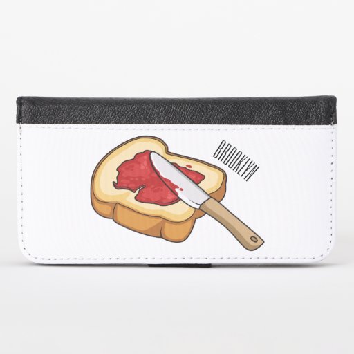 Bread & jam cartoon illustration  iPhone x wallet case