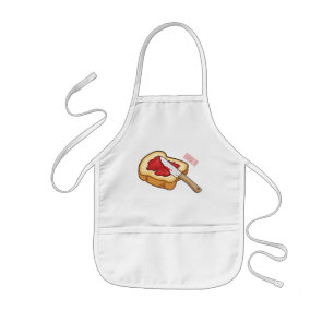 Bread & jam cartoon illustration kids' apron