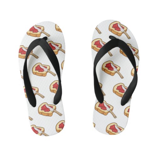 Bread  jam cartoon illustration kids flip flops