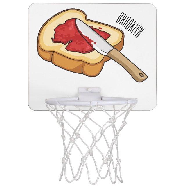 Bread & jam cartoon illustration  mini basketball hoop (Front)